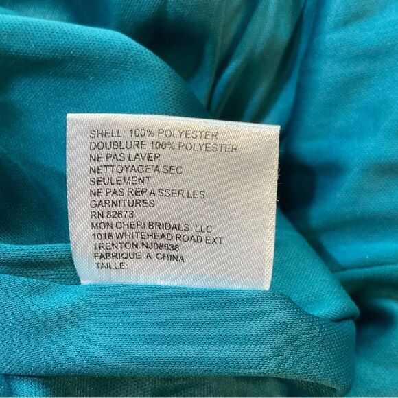 NEW COLETTE for MON CHERI liquid turquoise sparkle gown maxi prom formal dress 4 - Picture 9 of 10